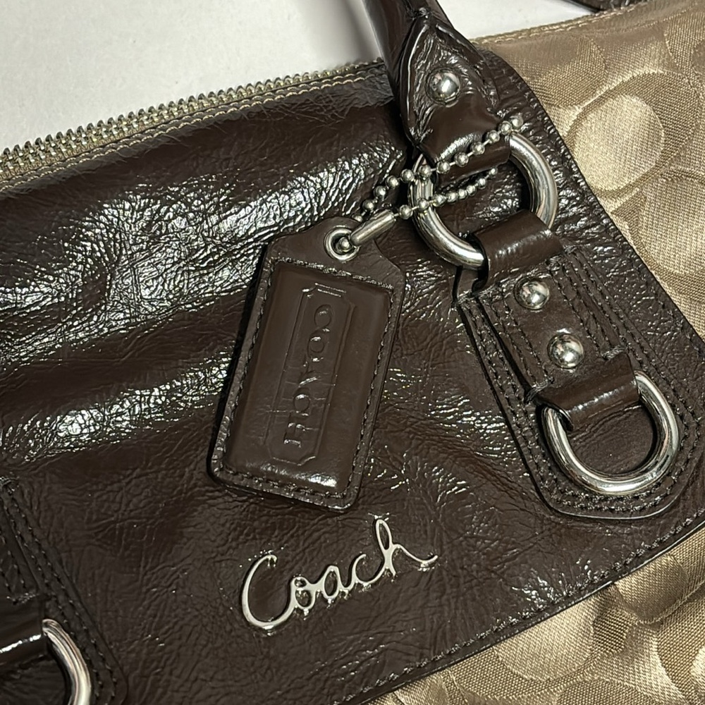 Coach Ashley Large Signature Sateen Satchel Handbag - Picture 5 of 11